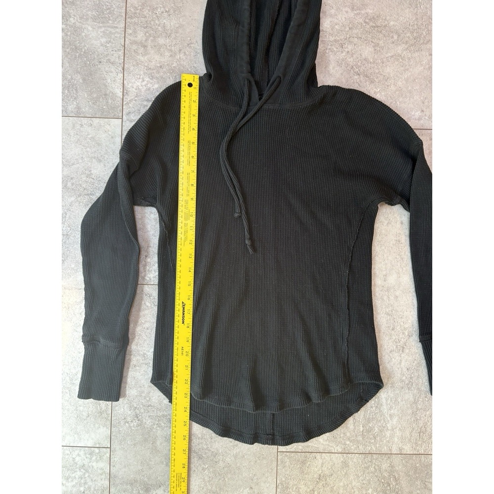 Abercrombie & Fitch Waffle Knit Hoodie Women's Medium Black Bella Swan Layering - Picture 5 of 6